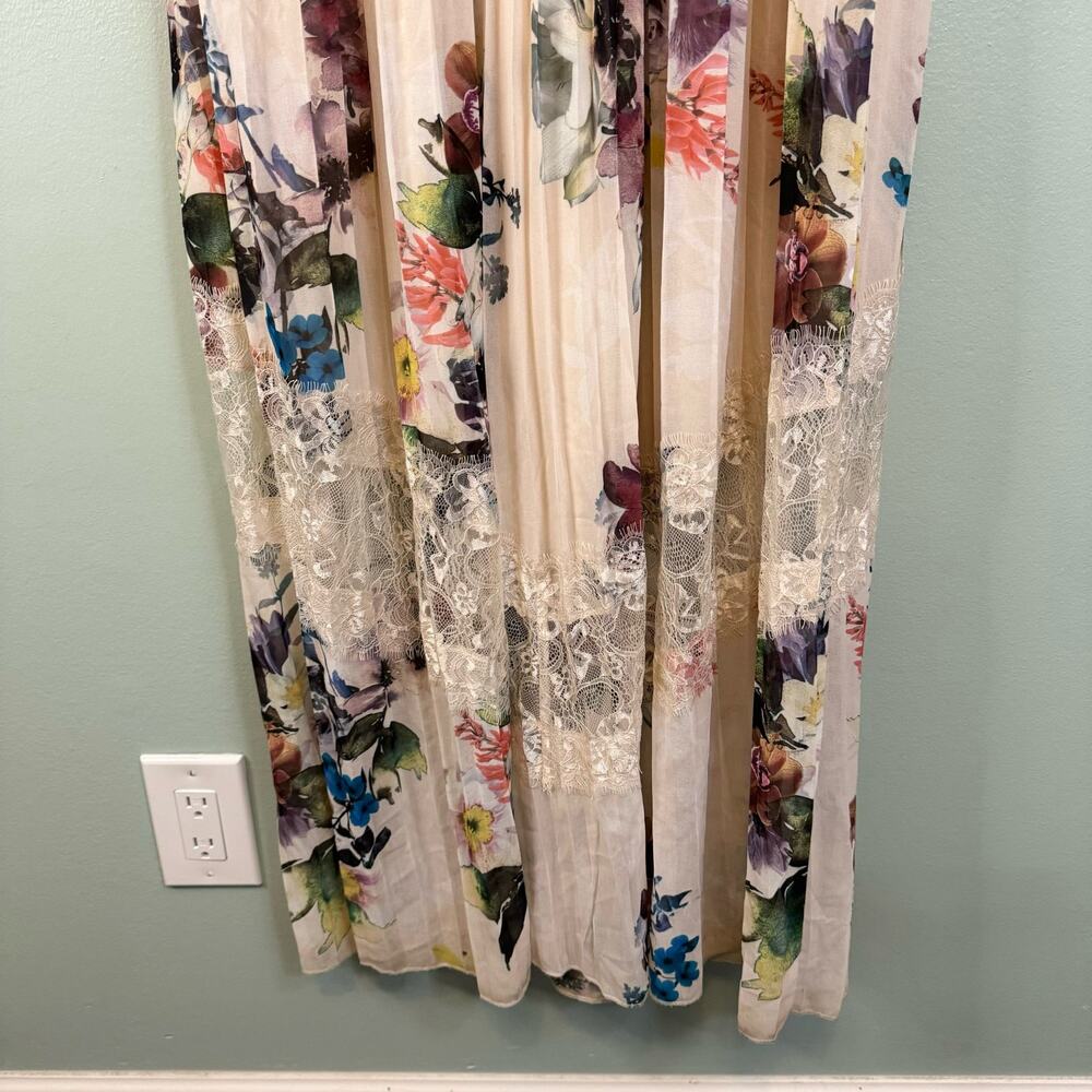 Little Mistress Maxi Dress 6 Light Pink Floral Feminine Romantic Boho Lace Trim - Picture 7 of 12